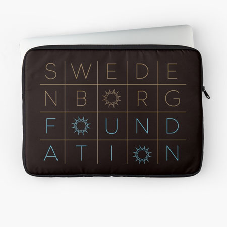 Black laptop case with Swedenborg Foundation logo