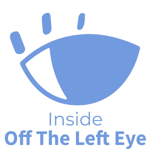 Cornflower blue eye logo, text reads "Inside Off The Left Eye"